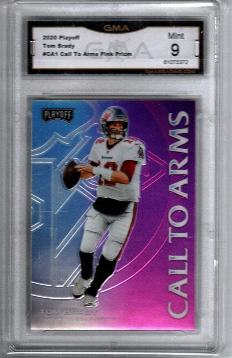 2020 Panini Playoff Call To Arms Pink Prizm #CA-1 Tom Brady Buccaneers NFL Football Trading Card Graded GMA 9 (MINT)