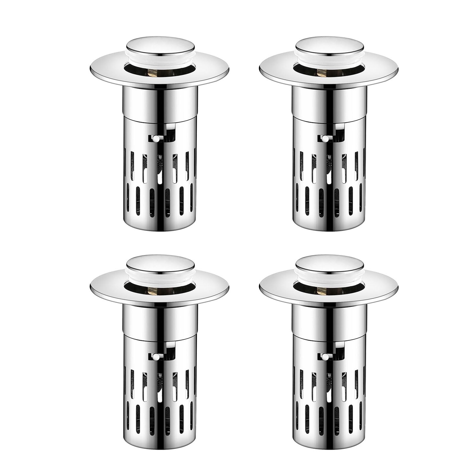Bathroom Sink Stoppers with Popup Design & Removable Steel Strainer Basket Hair Catcher Home Bathroom Accessories