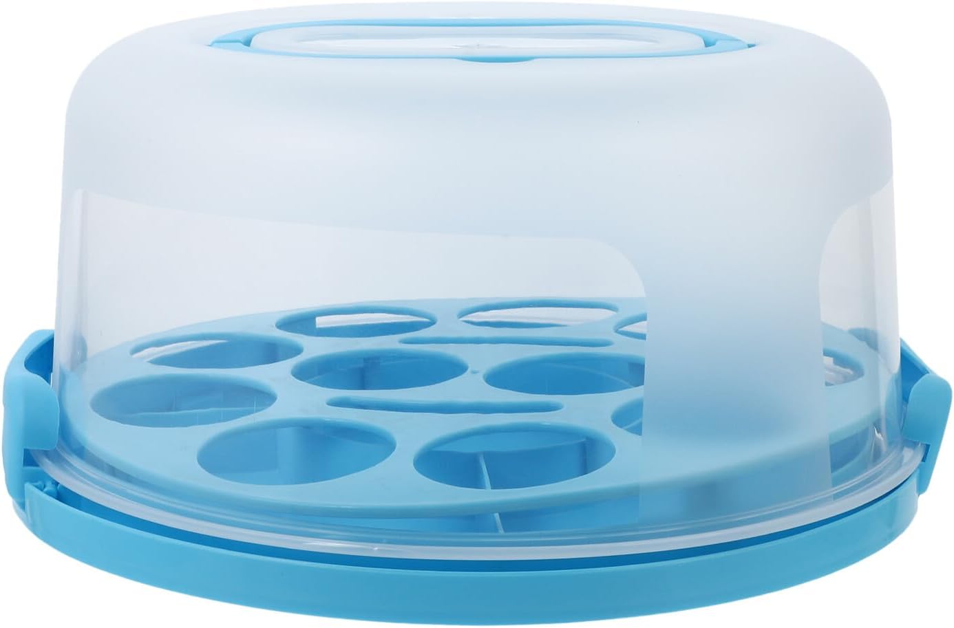 10-inch Thickened Blue Cake Carrier Box with Latch, Portable Pp Cake Storage Case with Tray for Baking and Dessert Transport