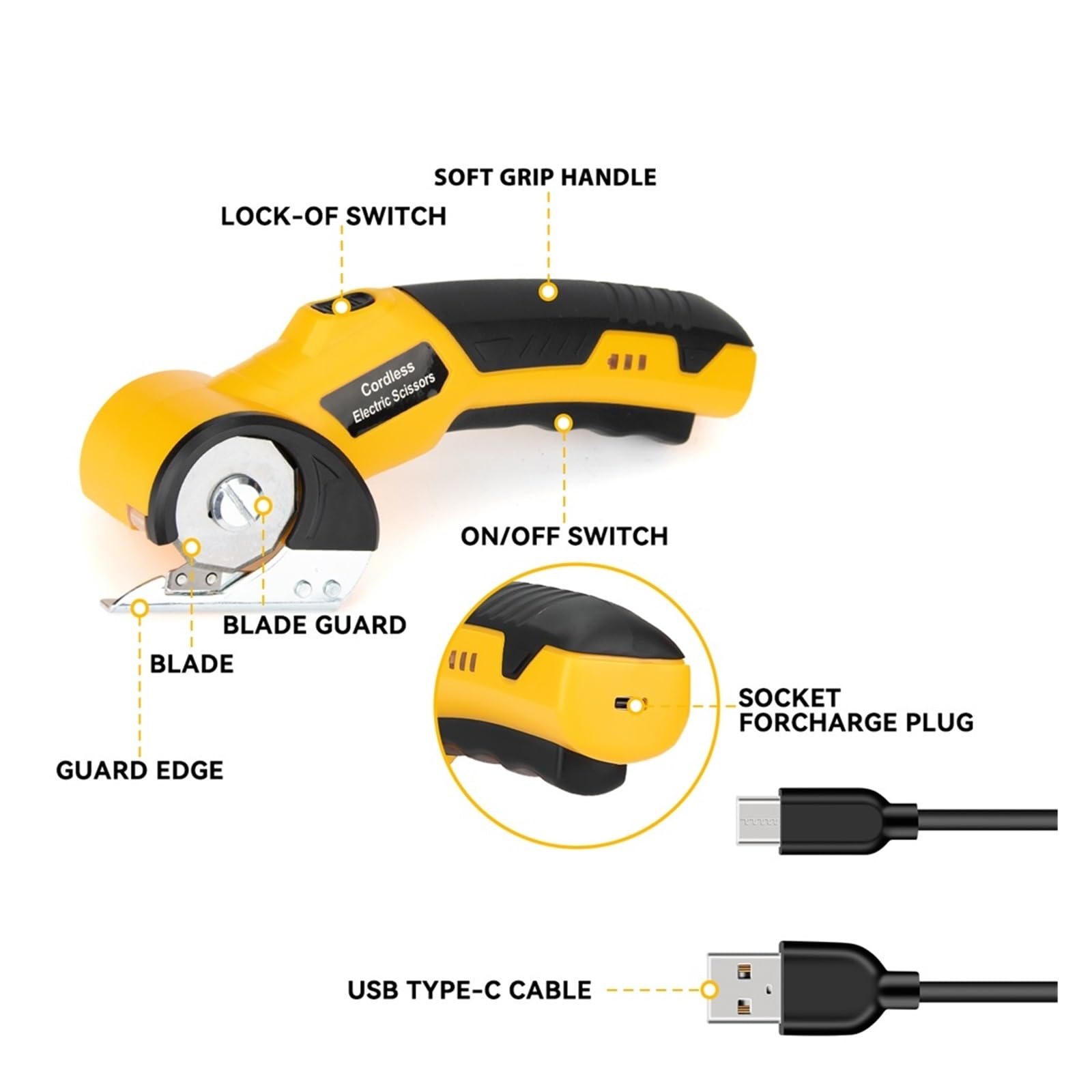 Tijeras Eléctricas For Cortar Telas, Cuero Y Plástico Corte suave