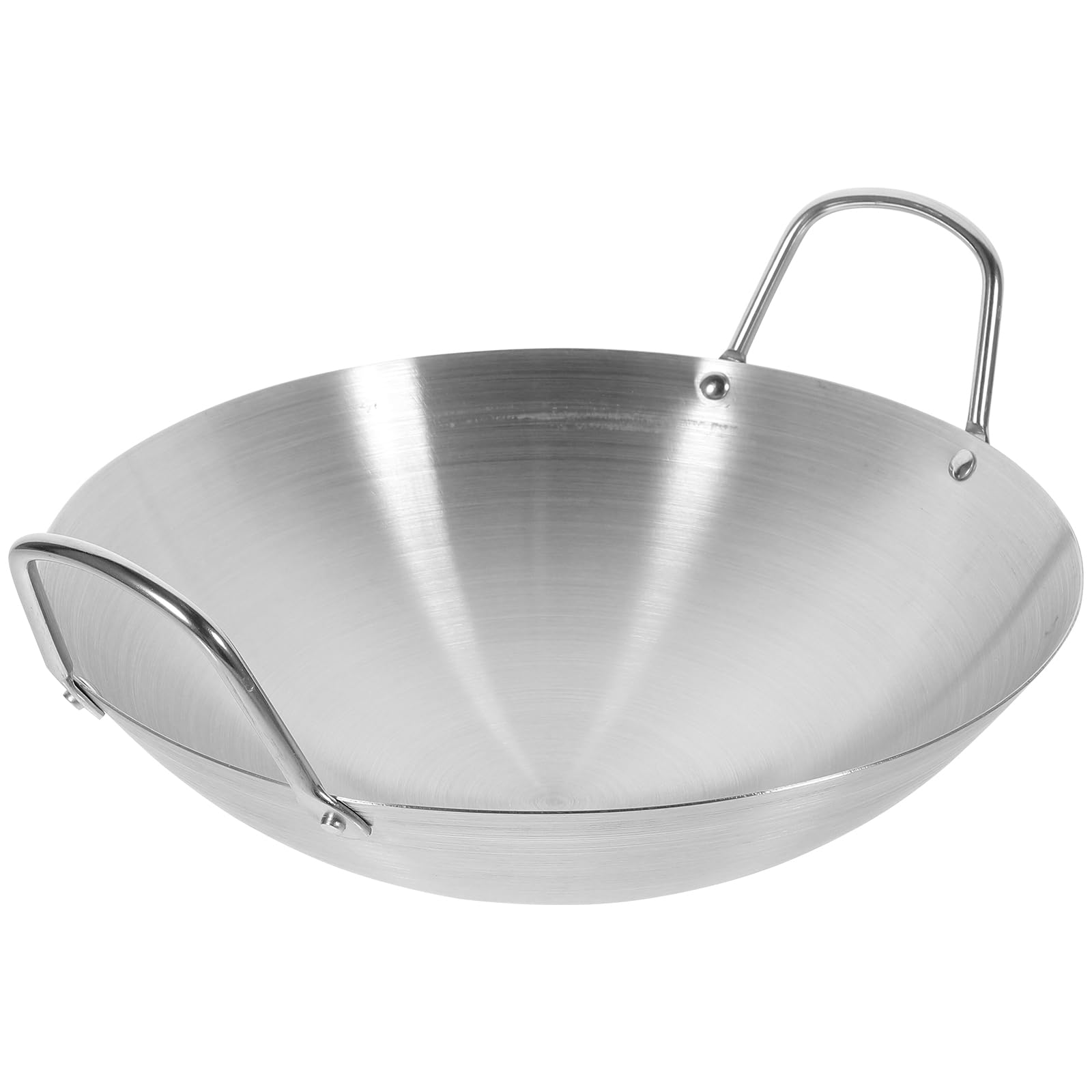 Wok en acier inoxydable 26 cm de cuisine chinoise pour friture et légumes sautés