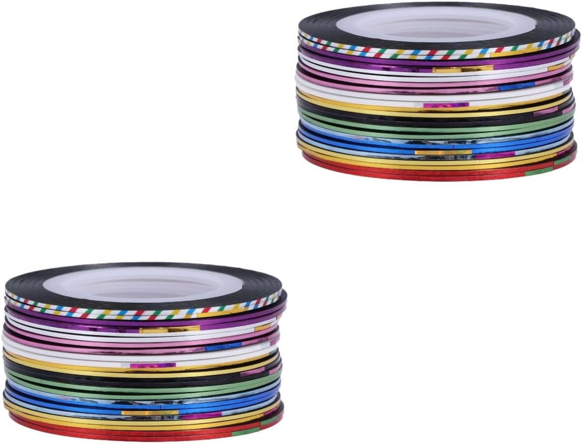 Beaupretty 48 Pcs Nail Art Sticker Stickers For Nails Nail Stickers Shiny Nail Striping Tape Line Nail Lines Sticker DIY Nail Striping Tape Striping Tapes DIY Nail Sticker Shiny