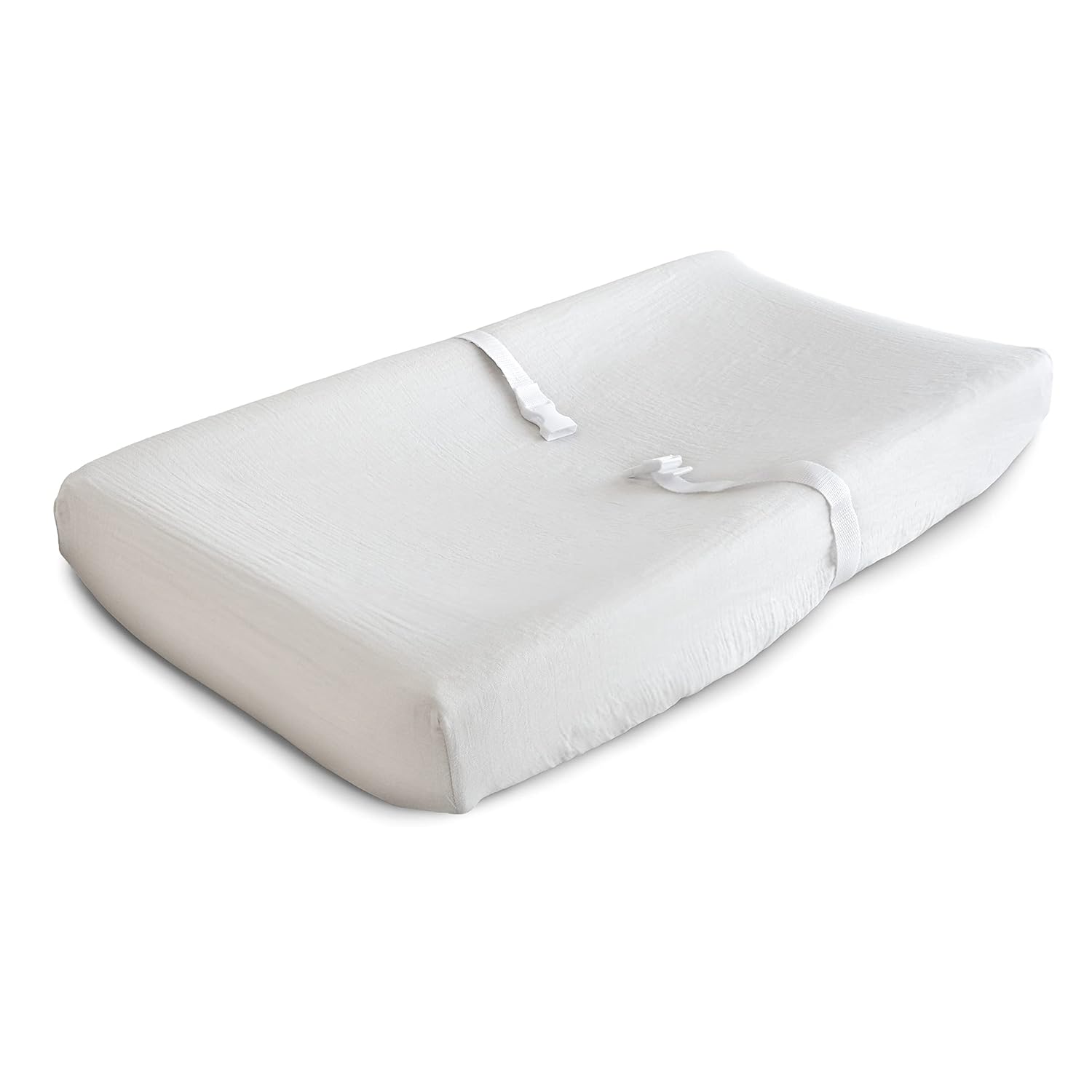 mushie Extra Soft Muslin Fitted Changing Pad Cover (White