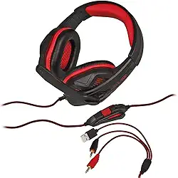 Headset Gamer KP-396 Pc Fone Ouvido + Adaptador Ps4 Celular Vermelho