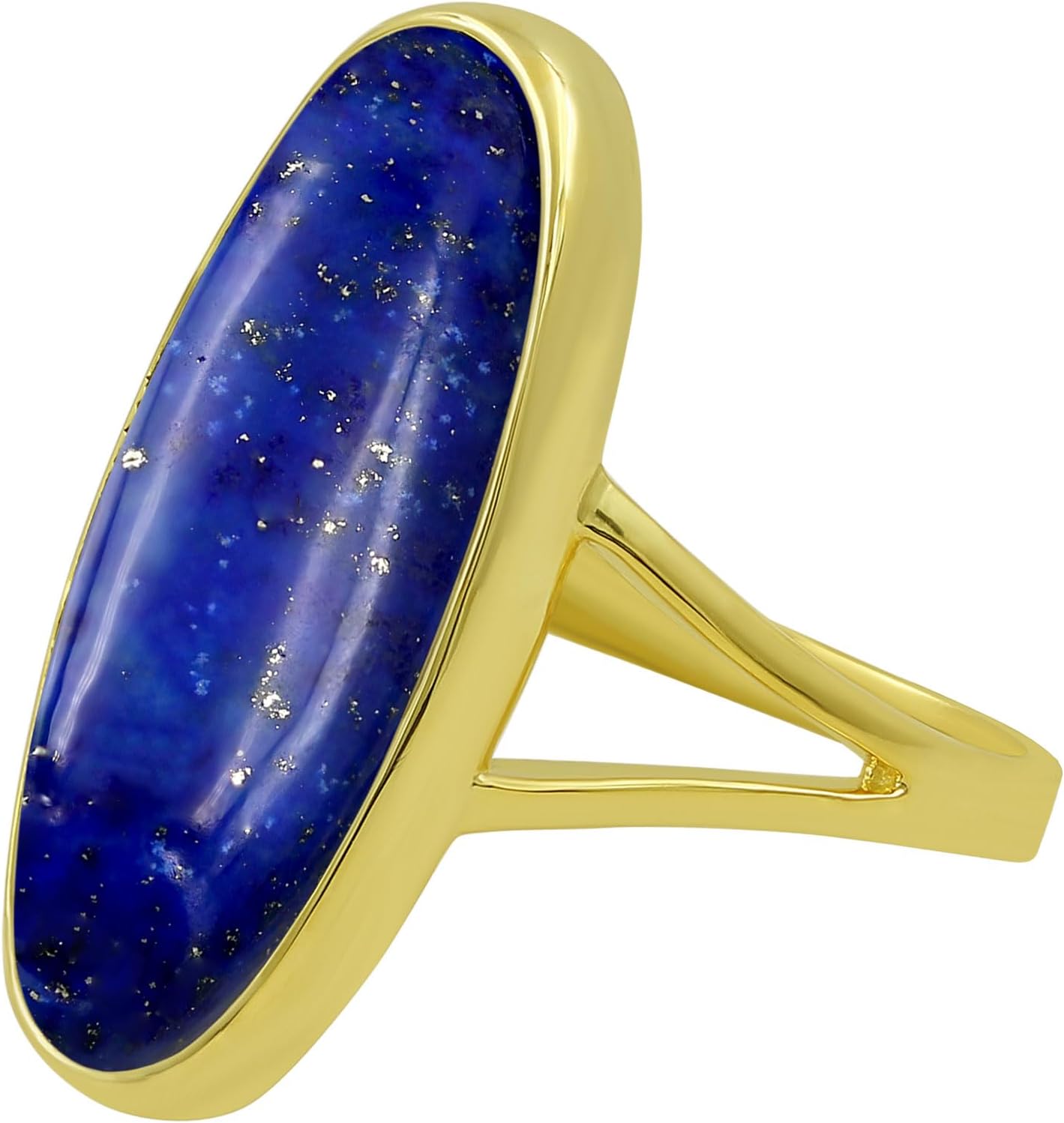 14k Yellow Gold Long Oval Shaped Natural Gemstone Rings For Women, Solitaire Birthstone Ring Jewelry Women's Day Gift For Mom Wife Sister Her - Image 3