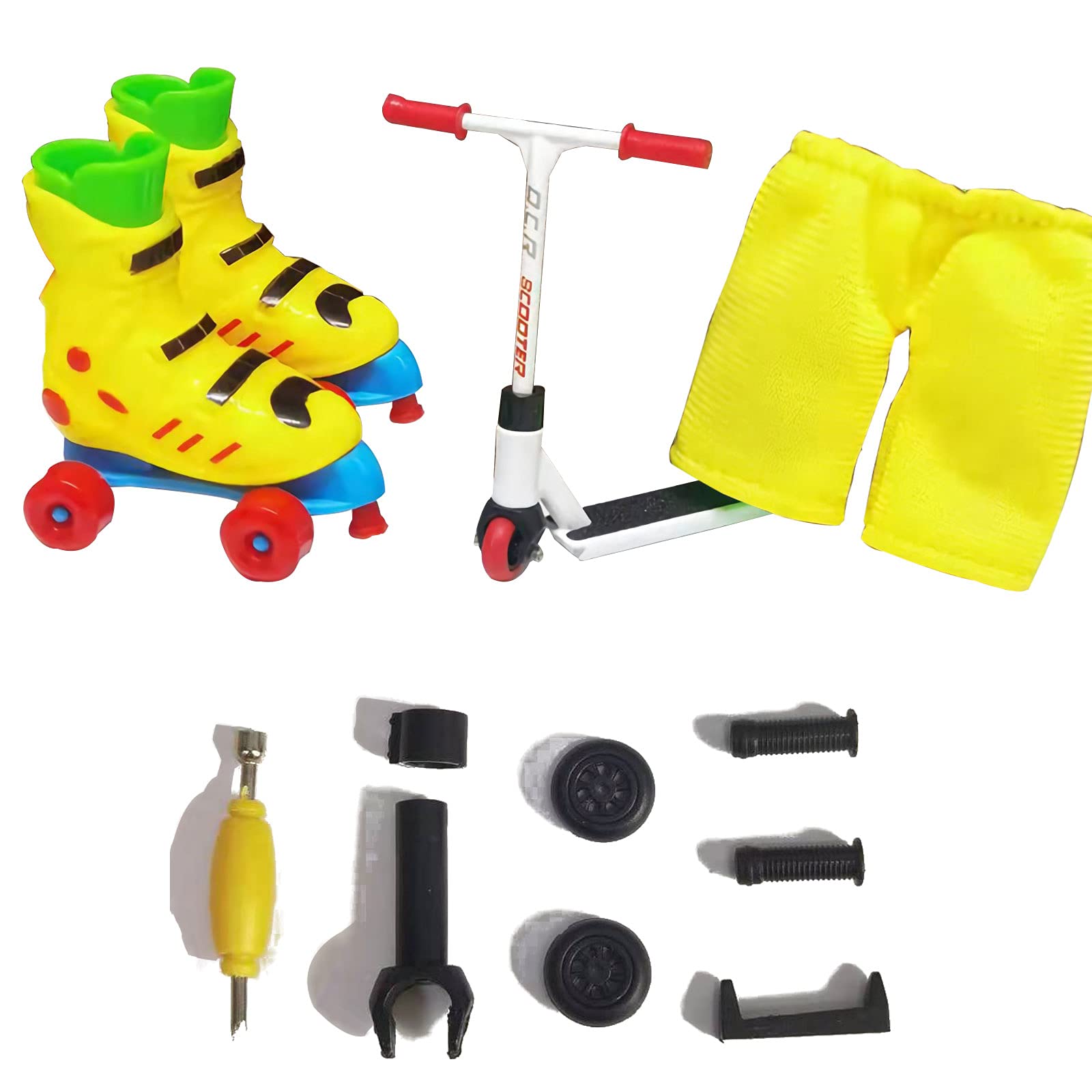 kekafu Finger Scooter Set with Mini Scooters Tools and Finger Board Accessories Grip & Tricks Finger Scooter for Skateboarder