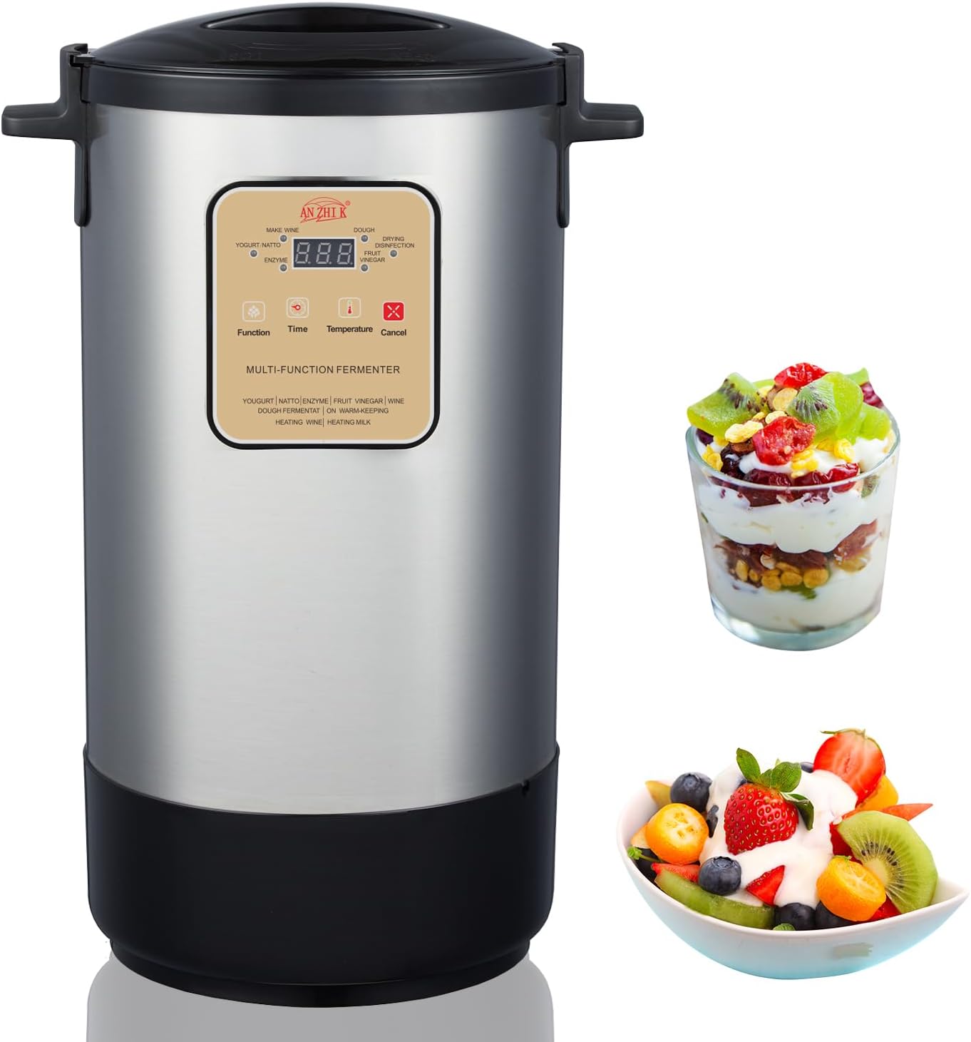 12L Commercial Yogurt Maker: Stainless Steel, Temp Control, Ideal for Organic Yogurt & Cheese