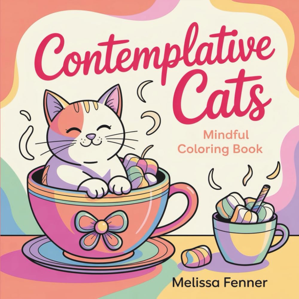 Contemplative Cats: Mindful Coloring Book for Adults Featuring Felines in Peaceful Daily Moments, Simple Line Art for Relaxation and Stress Relief