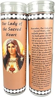 Set of 2 Sacred Heart of Mary Prayer Candles 2 Veladoras De El Sagrado Corazon De Maria