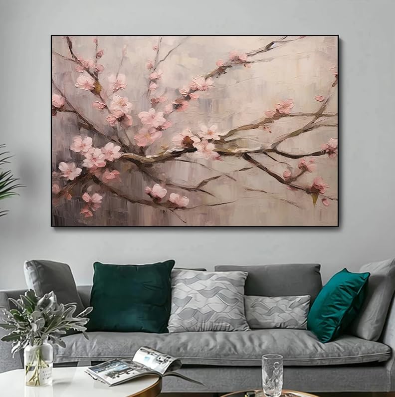 Affiche florale fleur de cerisier sur toile pour raviver un mur blanc vide