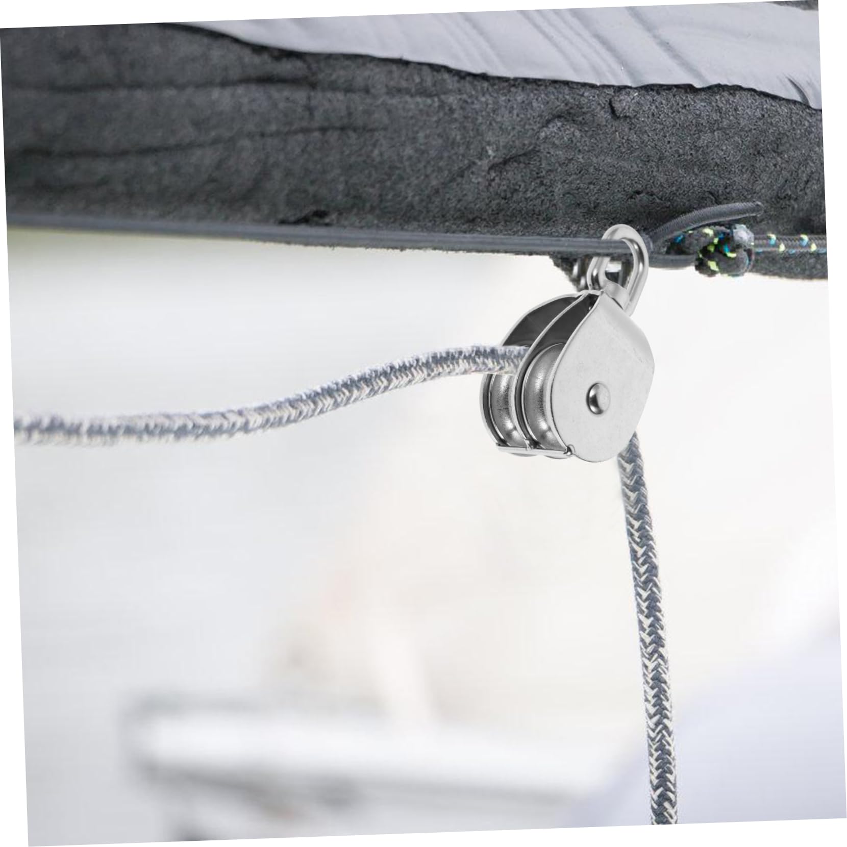 Polea de pesca de acero inoxidable, poleas de elevación portátiles, bloque de metal resistente para equipo de pesca, herramienta de elevación duradera para uso en exteriores y marinos