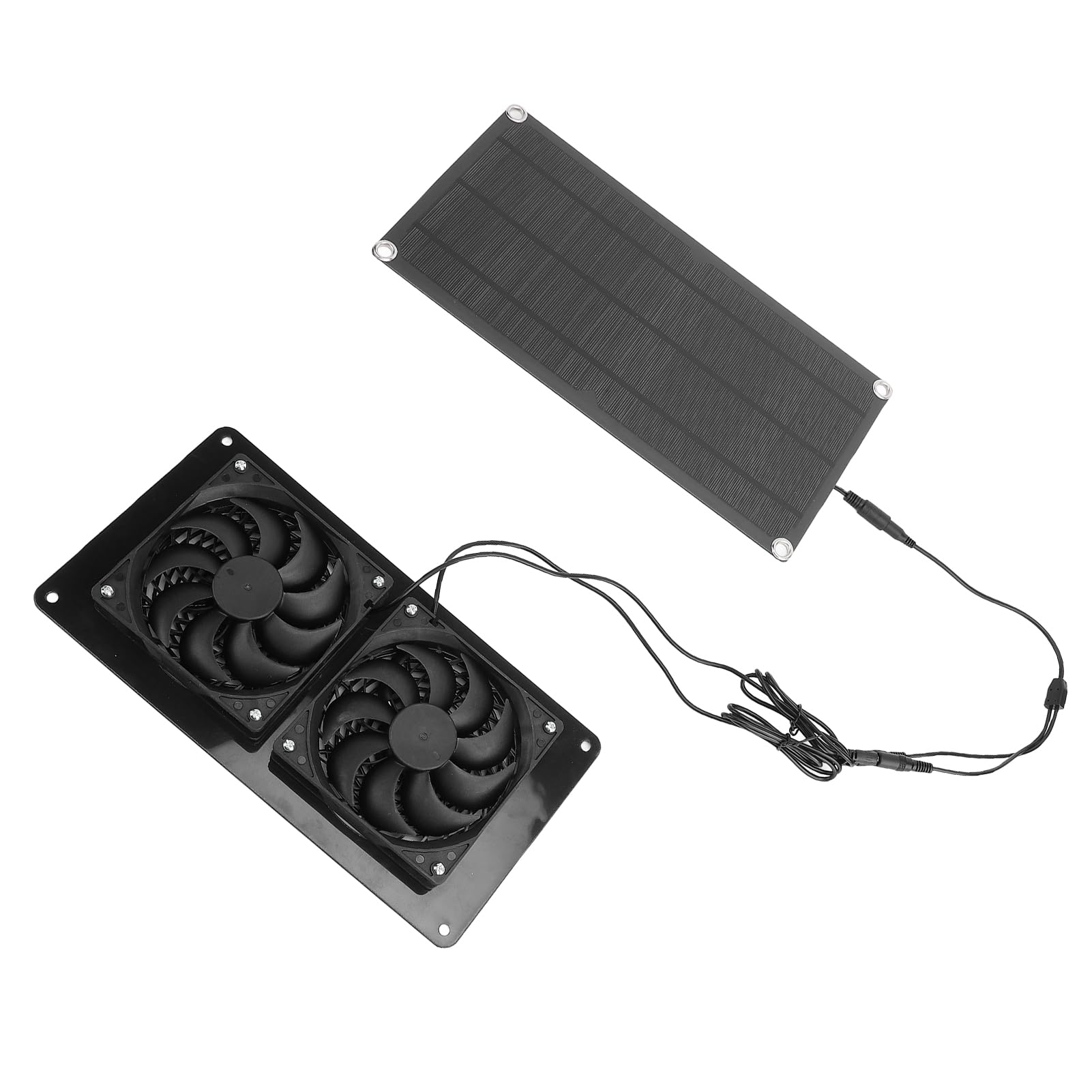 Ventilatore di ventilazione a energia solare | 10 W 200 CFM per pollaio/serra/casetta per animali domestici | Kit ventole doppio ventilatore antivento a tenuta di pioggia