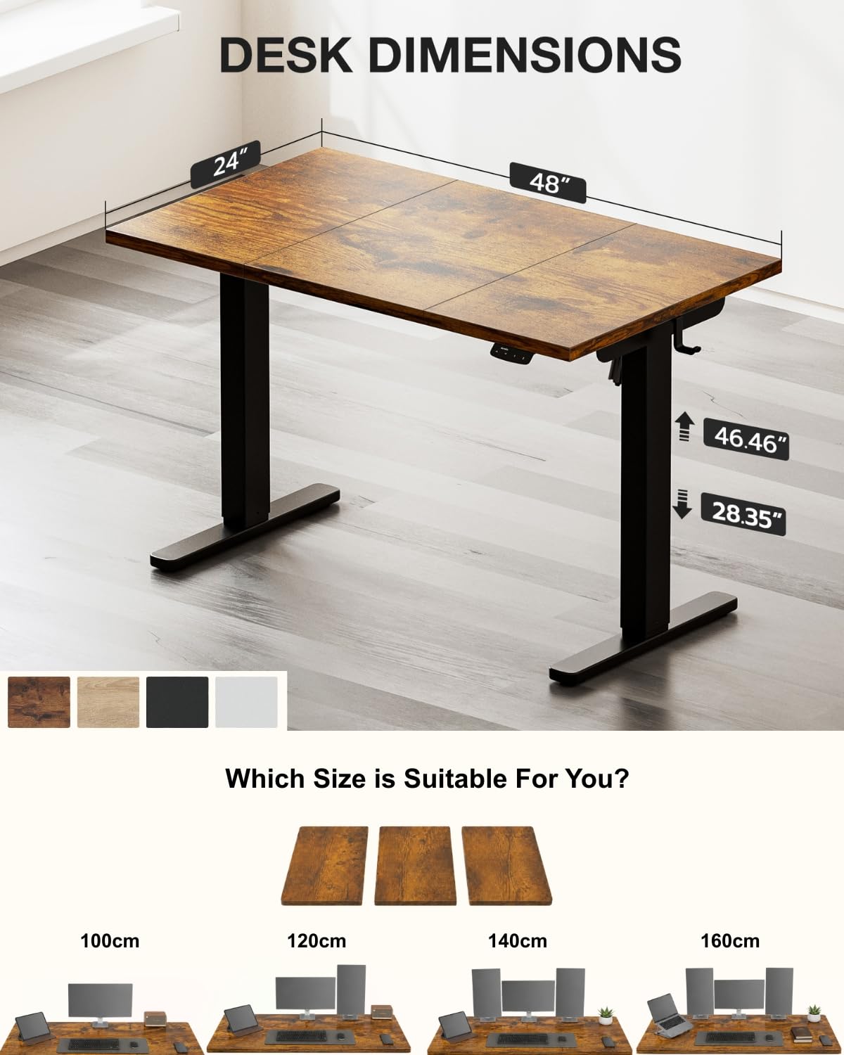 Acrolix Electric Standing Desk (48"x24") Gallery Image