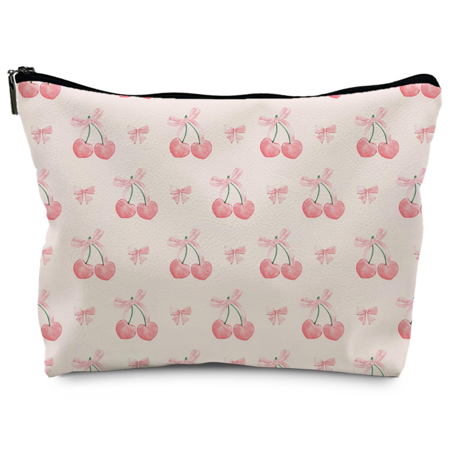 RYYCDOI Cherry Bow Pouch - Preppy Pink Makeup Pouch (PU)