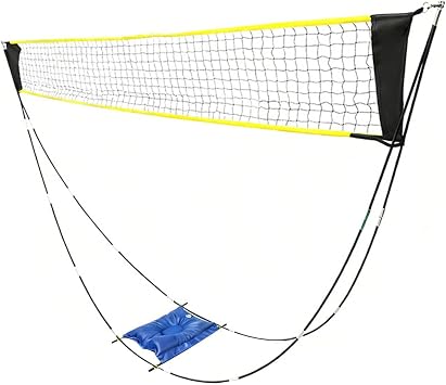 Portable Badminton Net - 300x153cm Fiber Rod Oxcloth, Foldable Lightweight Training Gear, Compact Outdoor Sports Set | Adjustable Mesh Tension Athletic Equipment for Backyard Practice Camping
