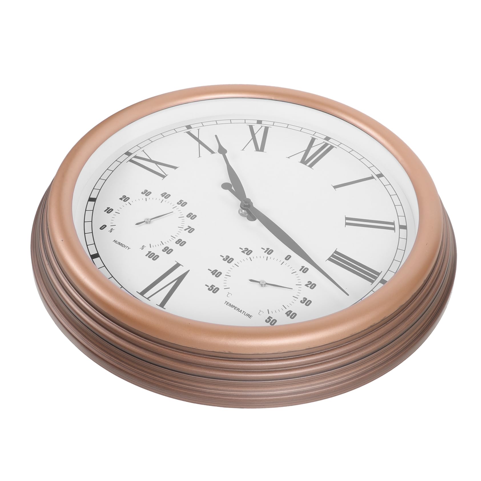 Horloge d'extérieur Zerodeko avec thermomètre et chiffres romains pour jardin