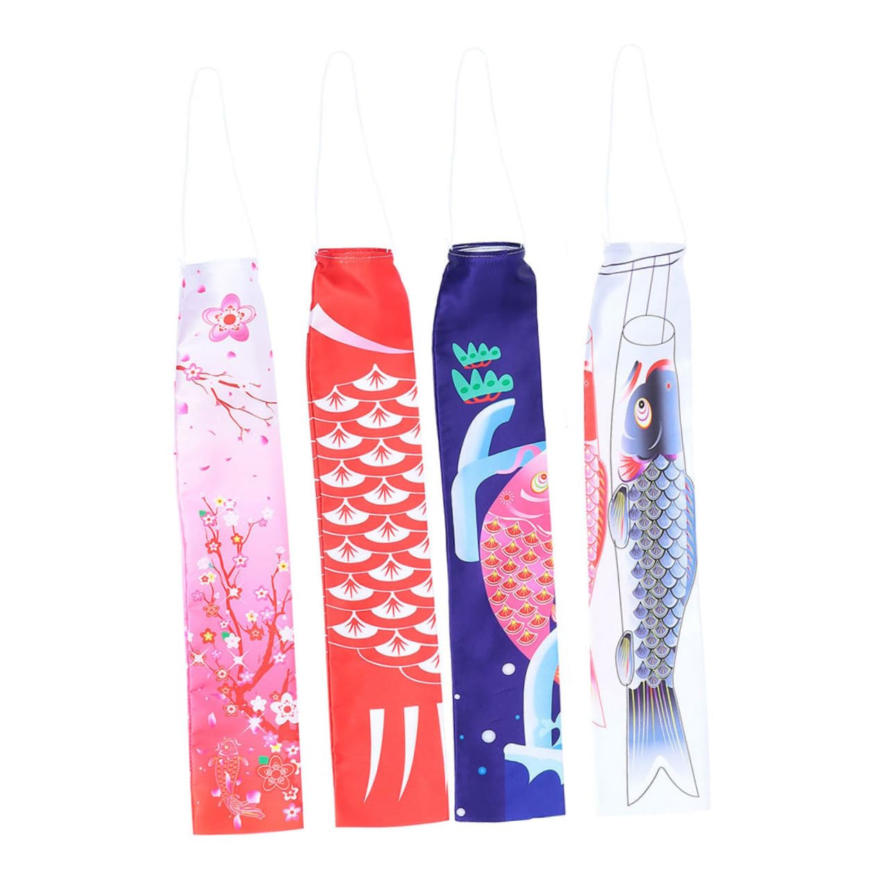 Mangas de viento japonesas Koi BESTonZON de 4 piezas en colores brillantes para decoración