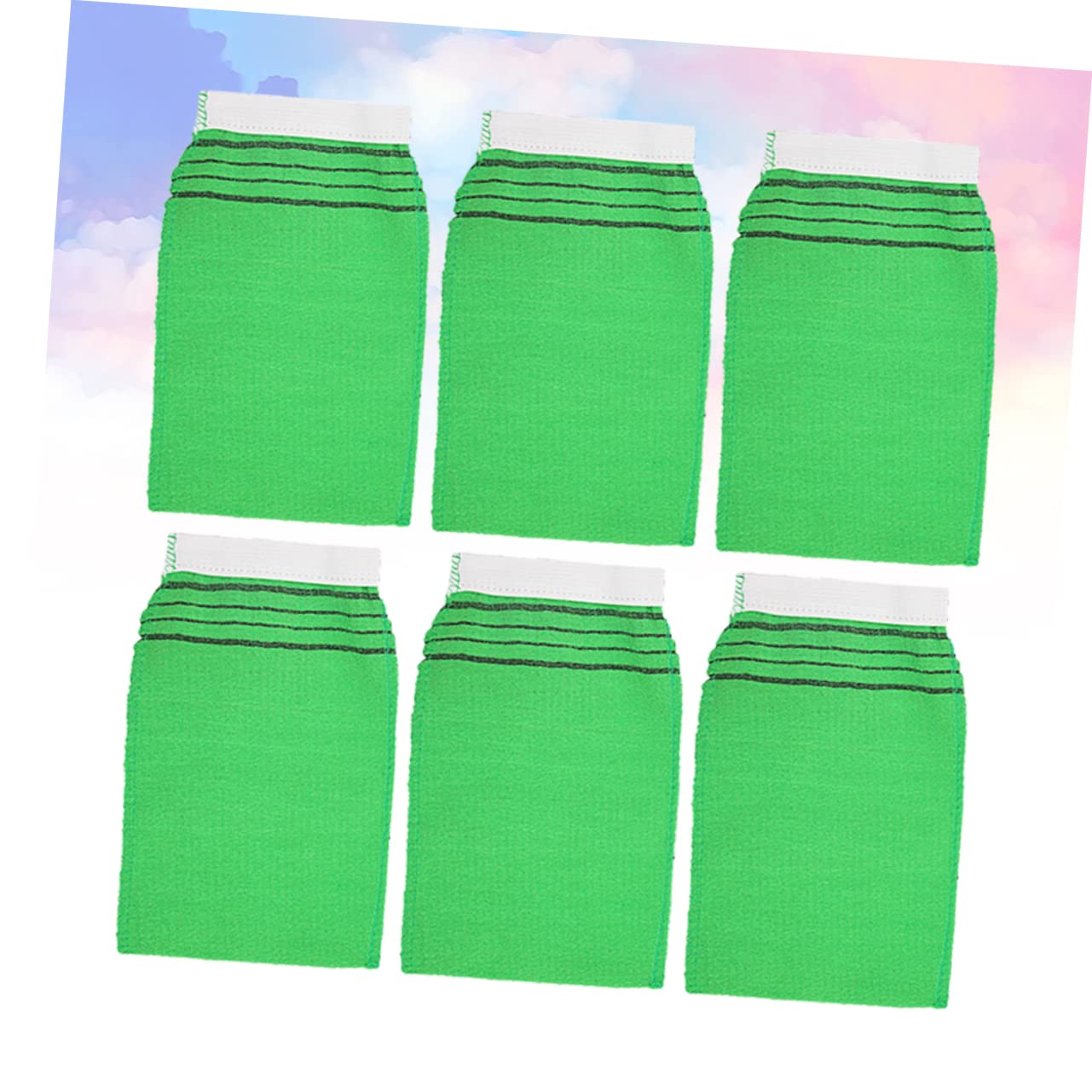 Healeved 30pezzi Guanti Da Bagno Di Seta Artificiale Guanti Esfolianti Per Sauna e Teli Per Lavaggio Casa Verde Comfort e Pulizia Senza Danni Alla