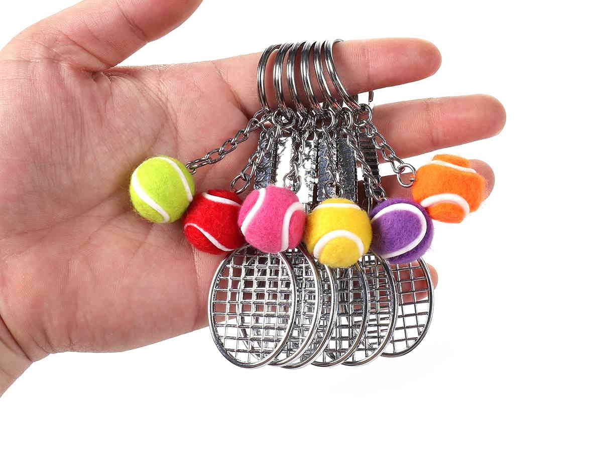 Amazon.co.jp: 12個セット テニスラケット ＆ ボール キーホルダー