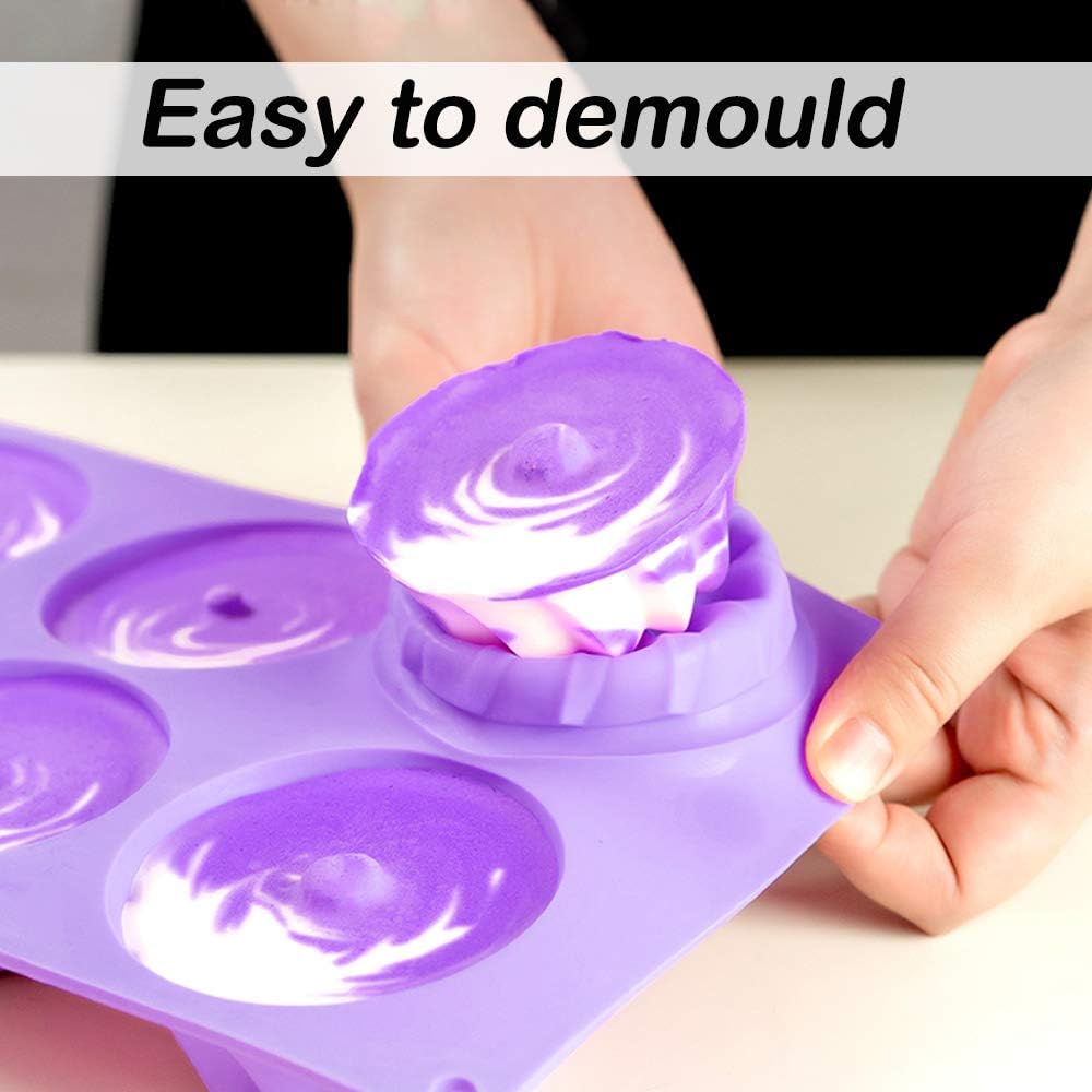 3 Packs Silicone Mini Fluted Cake Pans, findTop Mini Tube Cake Baking Pan for Muffin Cups, Coffee Cake, Cupcake, Brownie- Pink, Purple, Red