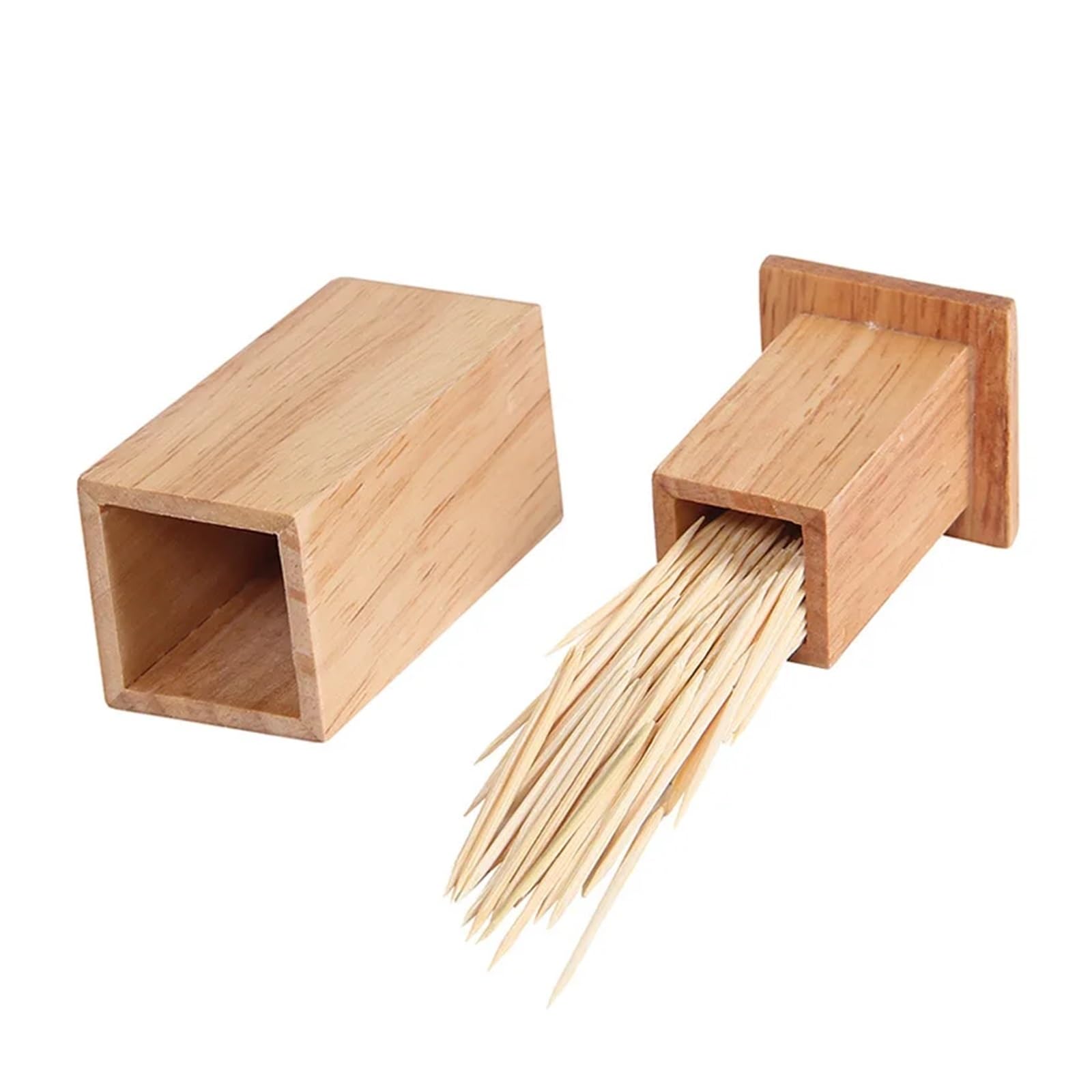 Gwyzax Toothpick Holder Bamboo Toothpick Holder Box with Lid for Home Kitchen Reusable Dispenser