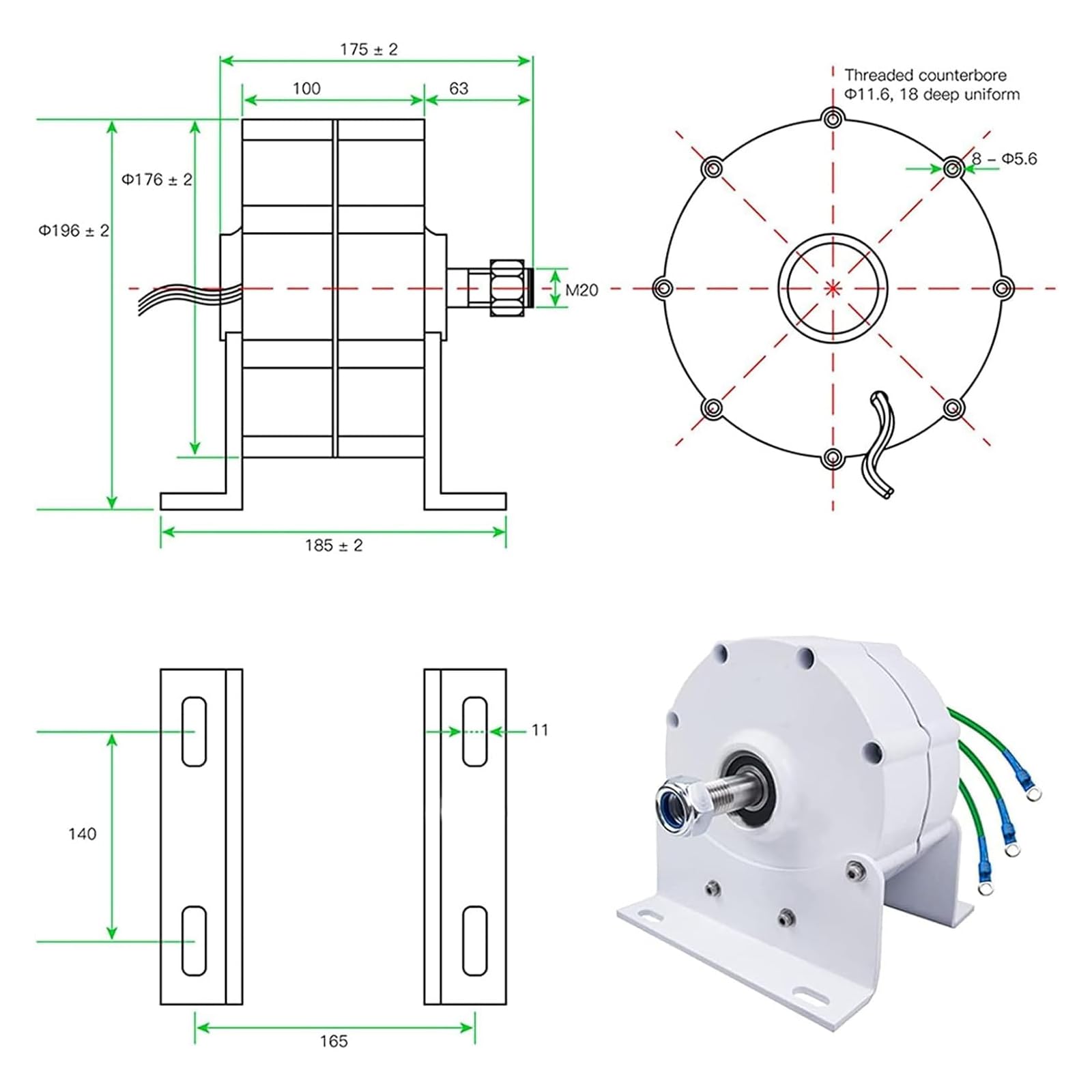 15000 W Bezprzekładniowy Generator Magnesów Stałych, Alternator o niskiej prędkości AC 110 V/220 V Z Podstawą Do Turbin Wiatrowych I Hydraulicznych, Jednoosiowy, Singleaxis24v