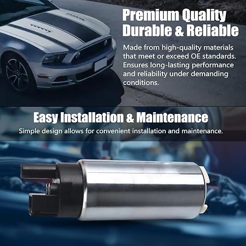 Miniatura 3 de Kit de bomba de combustible eléctrica en tanque de alto flujo 255LPH | Incluye colador/filtro, junta de goma/manguera, abrazaderas de acero