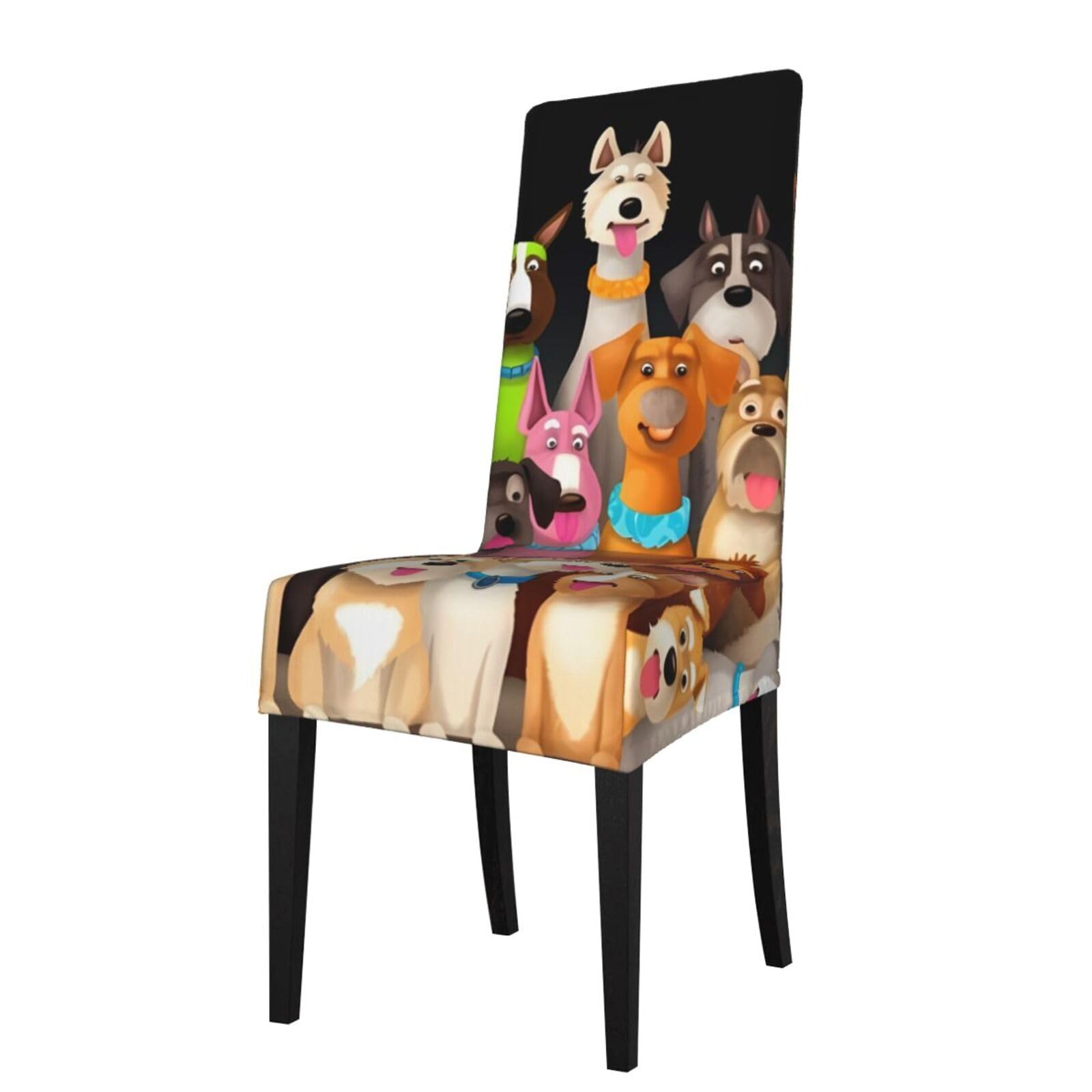 FodPand Dogs Dining Room Chair Cover Stretch Parsons Chair Slipcovers Removable Washable Chair Protectors Cover High Elastic Seat Protector for Home,Kitchen, Hotel, Banquet