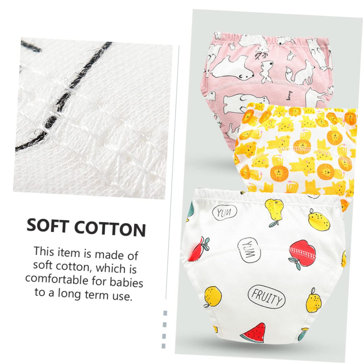 6piezas De Reutilizables Para Bebés De Algodón Lavables y Transpirables Diseño Talla s Varios estilos