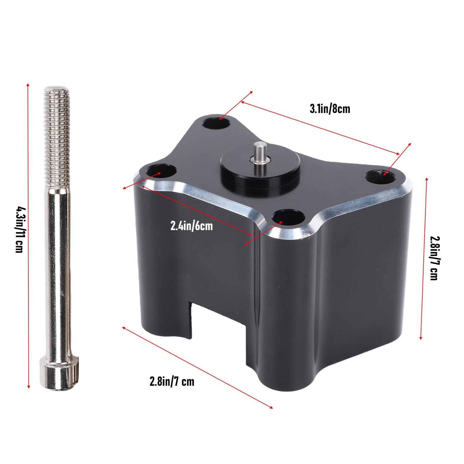 Tbest Lenkererhöhung aus Aluminiumlegierung, 5,1 Cm Hoch, Verstellbar, Ersatz für Spyder Limited RT 2020+ Motorrad-Verlängerungsset mit Rädern, Hohe Festigkeit, Langlebig