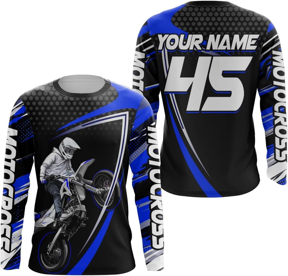 Motocross Racing Jersey UPF30+ Youth Motorcycle Shirt MX Racing Dirt Bike Jersey Off-Road Shirt Kid Men Women XM173