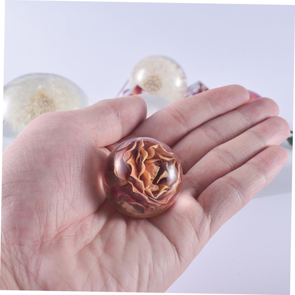 jojofuny 2 Set Stampo A Sfera Integrato Silicio in Silicone Candele Stampo in Silicone Muffa Sfera Stampo Ornamento Stampo Fai Da Te Stampo A Forma Di Sfera Gel Di Silice 5 Pezzi*2