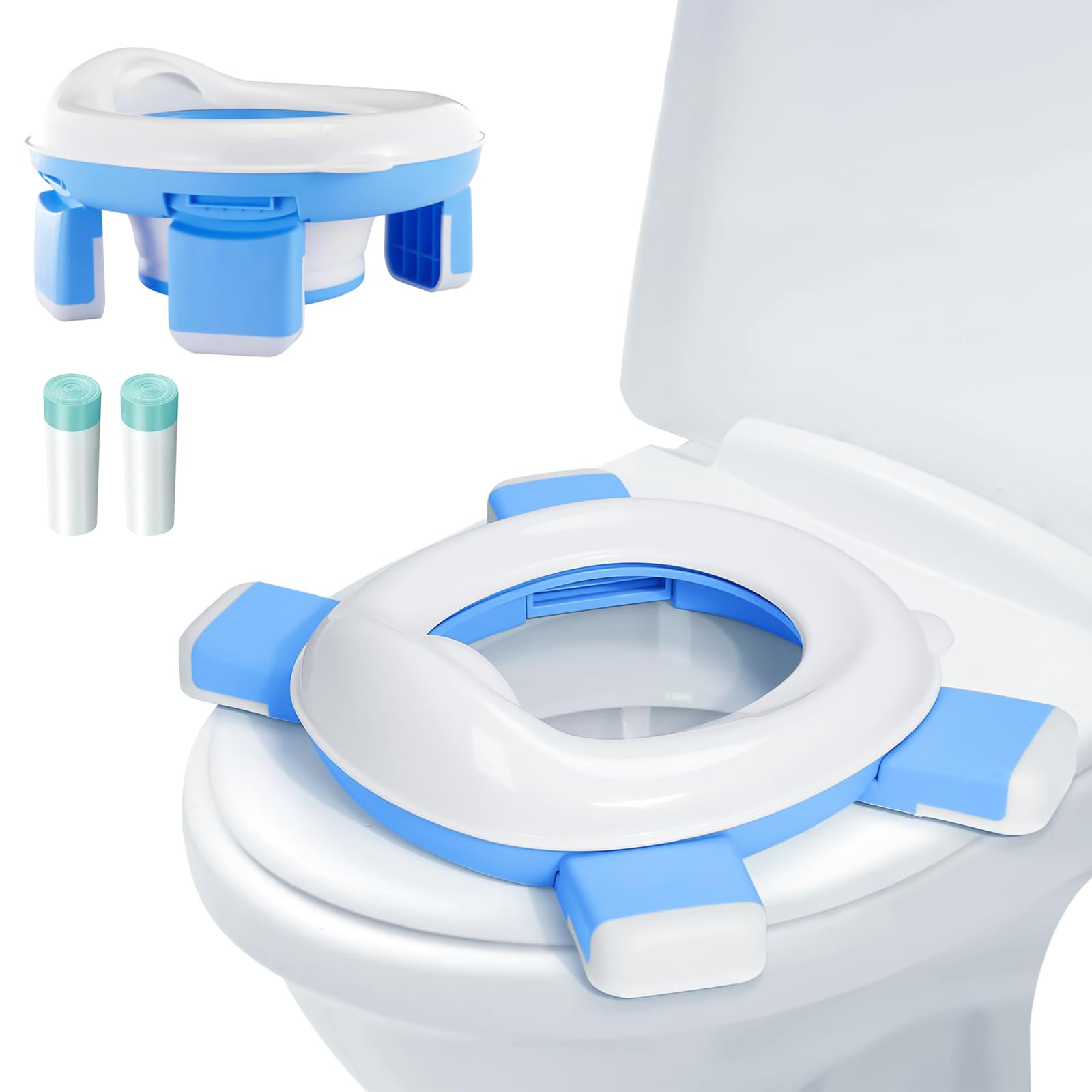 2 en 1 Pot pour Bébé Toilette Portable Pot Pliant pour Enfants Petit