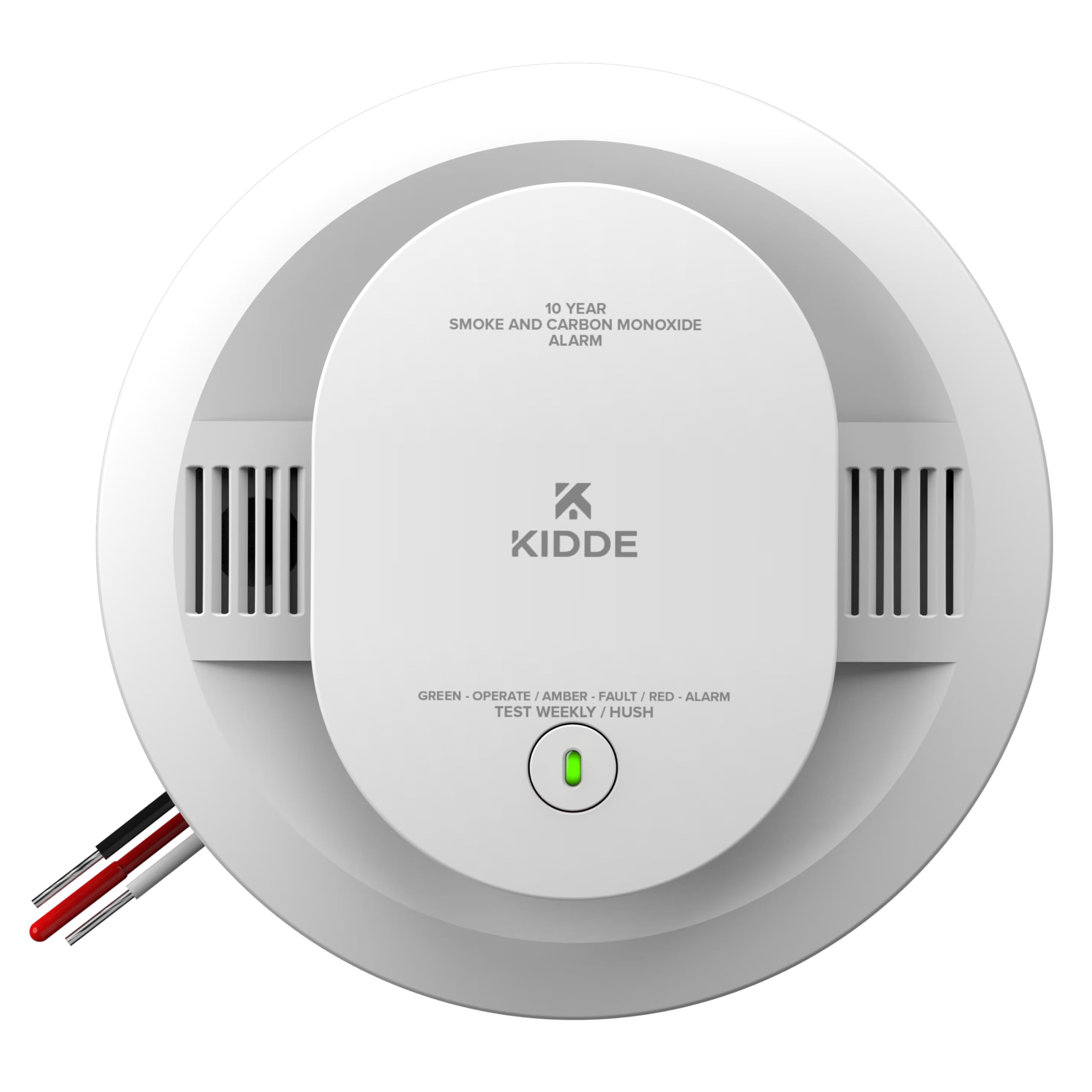 Kidde Detector de Humo y monóxido de Carbono con batería de 10 años y cableado, interconectable, Luces LED y Alarma de Voz 21032783