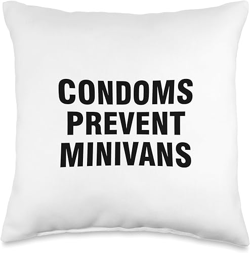 Condoms Prevent Minivans Almohada de tiro 16x16, multicolor