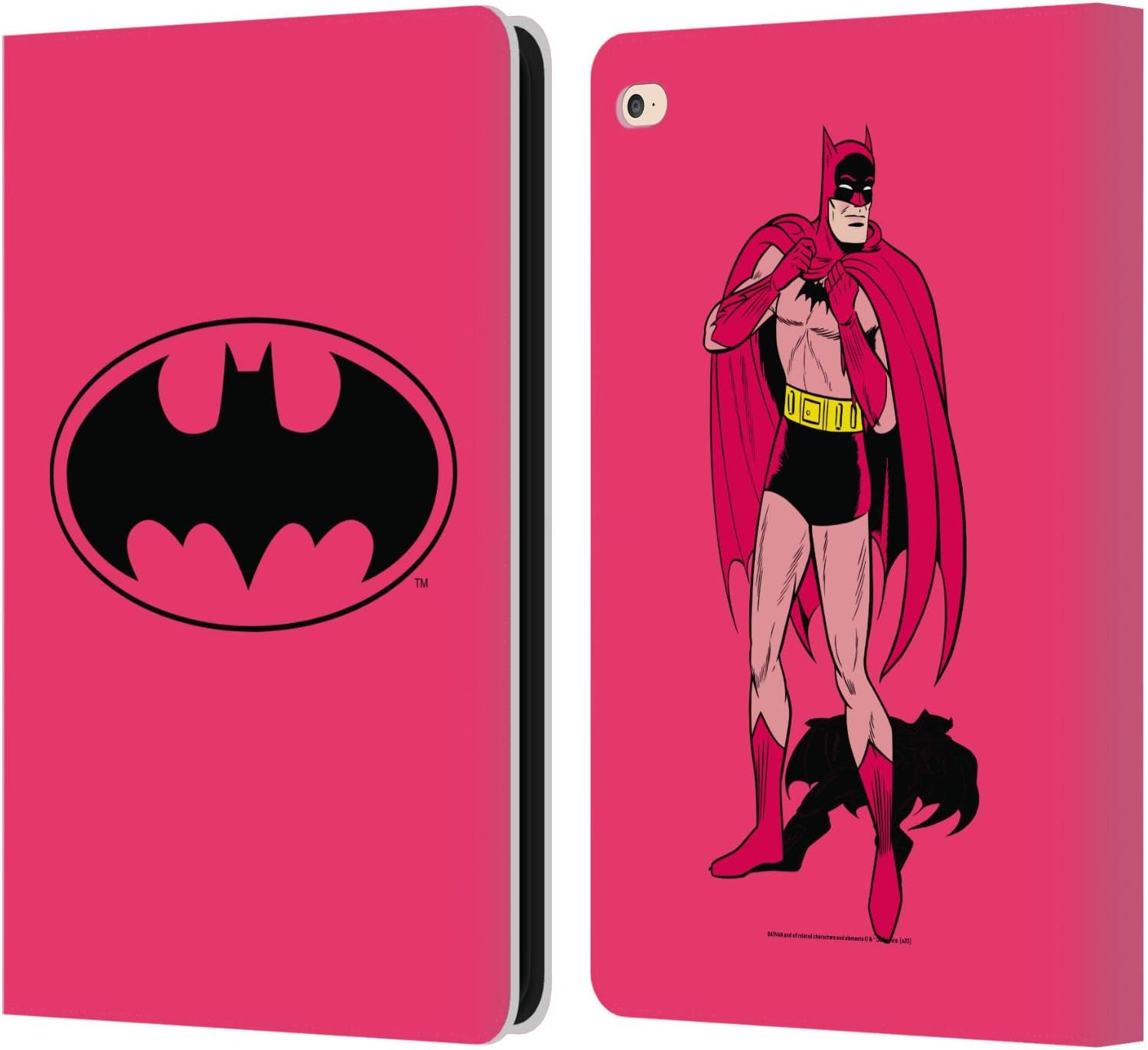 Head Case Designs Officially Licensed Batman DC Comics Pink Logos Leather Wallet Case Compatible with Apple iPad Air 2 (2014)