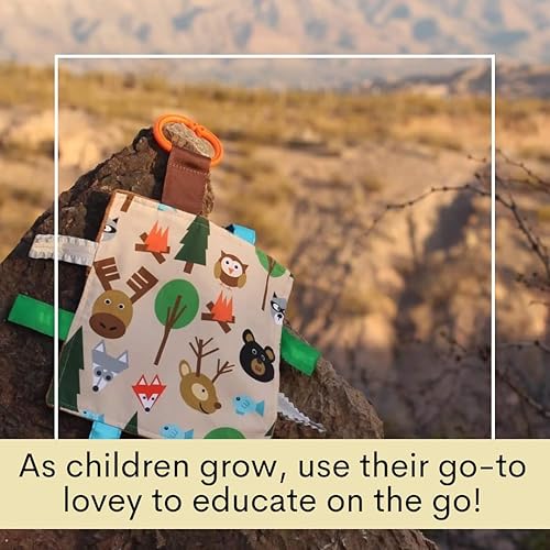 Miniatura 6 de Baby Jack & Co - Juguetes para bebés de 8 x 8 pulgadas, diseño de animales del bosque y la boca abajo, juguetes arrugados para desarrollar 5