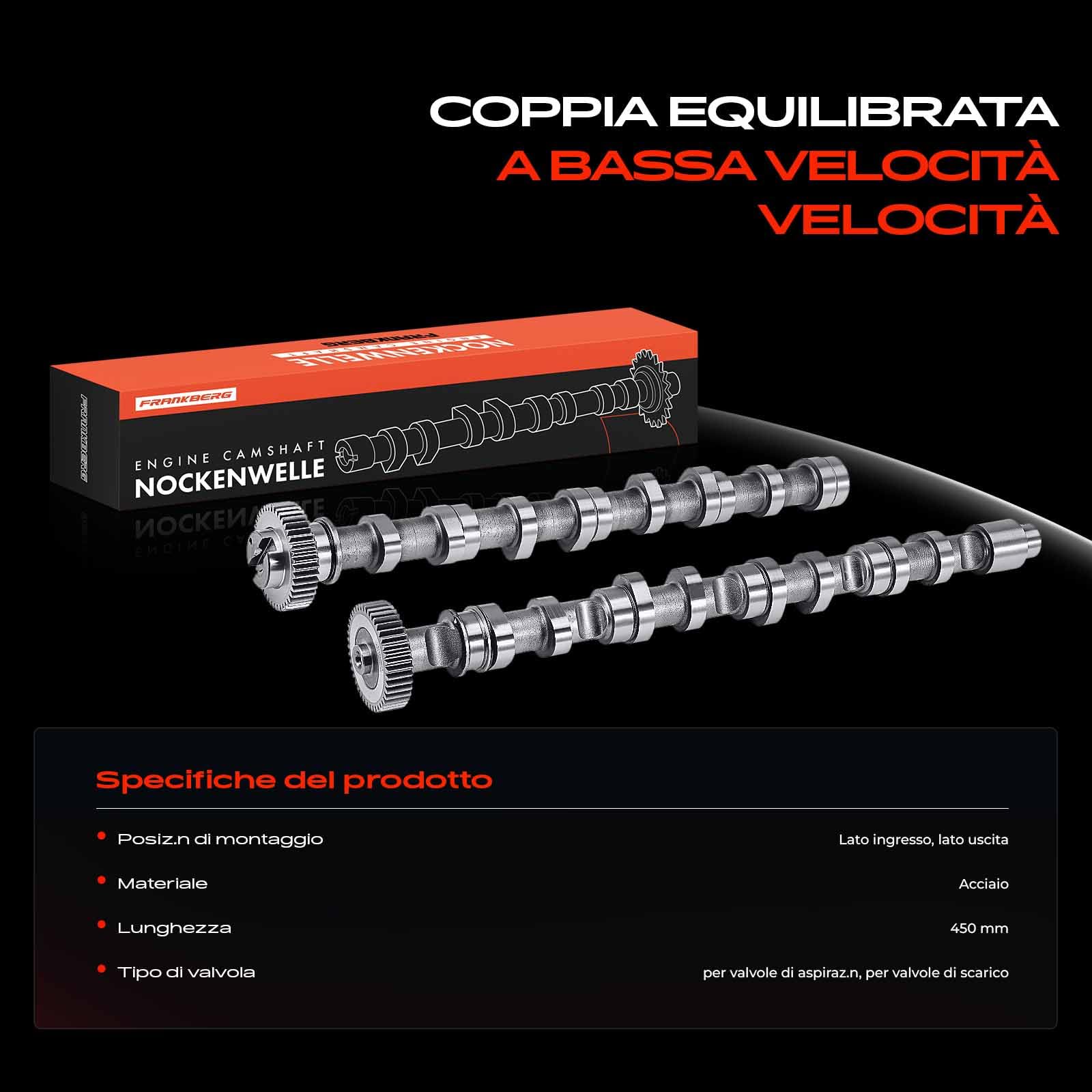 Frankberg 2x Punteria Albero a camme Diesel Compatibile con Golf VI 5K1 1.6L Golf VI Variante AJ5 1.6L T.o.u.r.a.n 1T3 2.0L Golf Plus 521 5M1 1.6L T.i.g.u.a.n 5N 2.0L Replace# 03L109022D