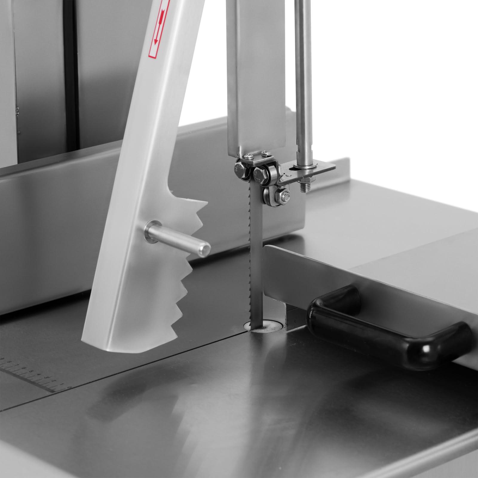 Royal Catering Elektrische Knochensäge auf Rädern 2400 mm 1500 W Schnitthöhe: 330 mm Edelstahl Knochenbandsäge Fleischsäge