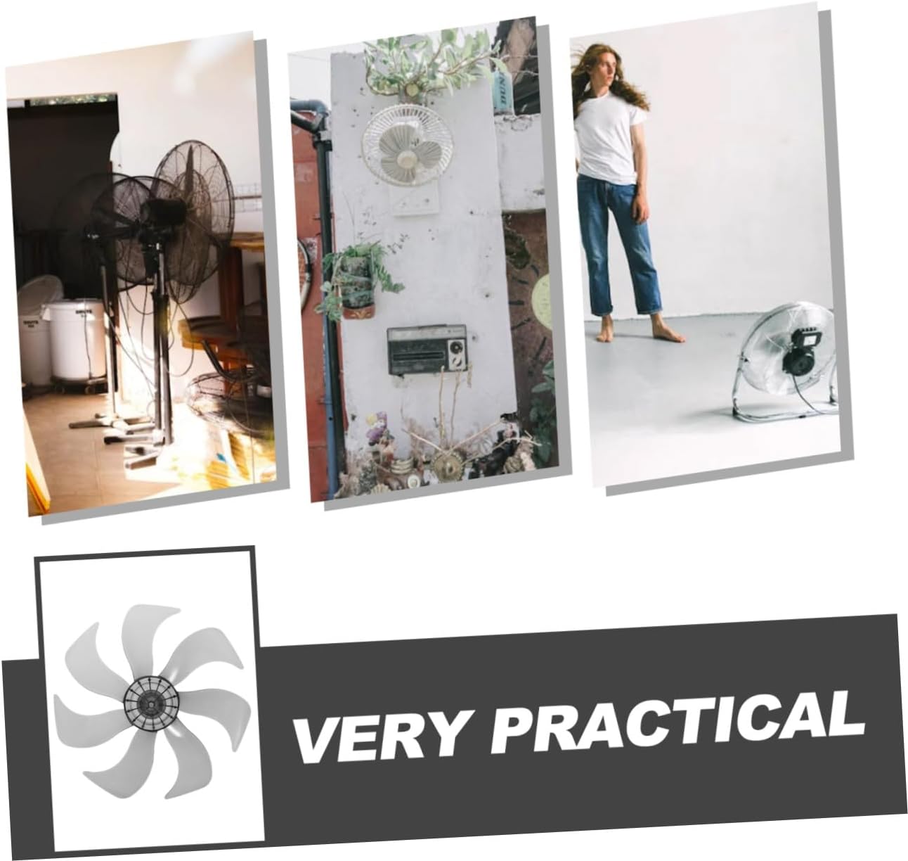 7 Standing Pedestal Fan Blades Leaf Replacement Blades for Household Use Plastic Easy Installation Compatible with Various Fan