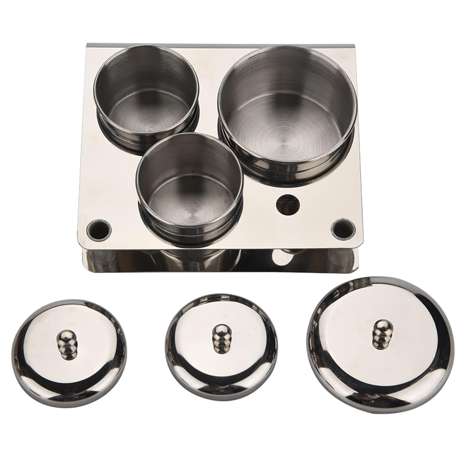 Nail Liquid Container, Mini Stainless Steel Dish Pot Liquid Powder Cup Lid Bowl Nail Art Tools Acrylic Nail Art Equipment Mini Bowl Cup Tray Pot Container Organizer Holder with Lid
