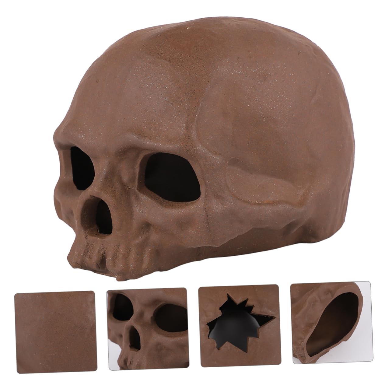 Sosoport 3stücke Skull Design Adornment Retro Pottery Ornament Für Aquarien Dekoration Langlebige Künstliche Schädeldesigns Als Versteck Für Fische Und Reptilien Für Aquatische