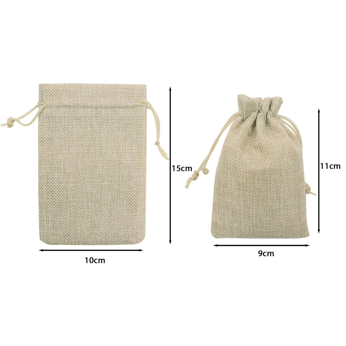 30 Sacchetti Di Lino Con Coulisse - 14x10cm, Con Etichette E Corda, Per Regali E Matrimoni - Foto 8