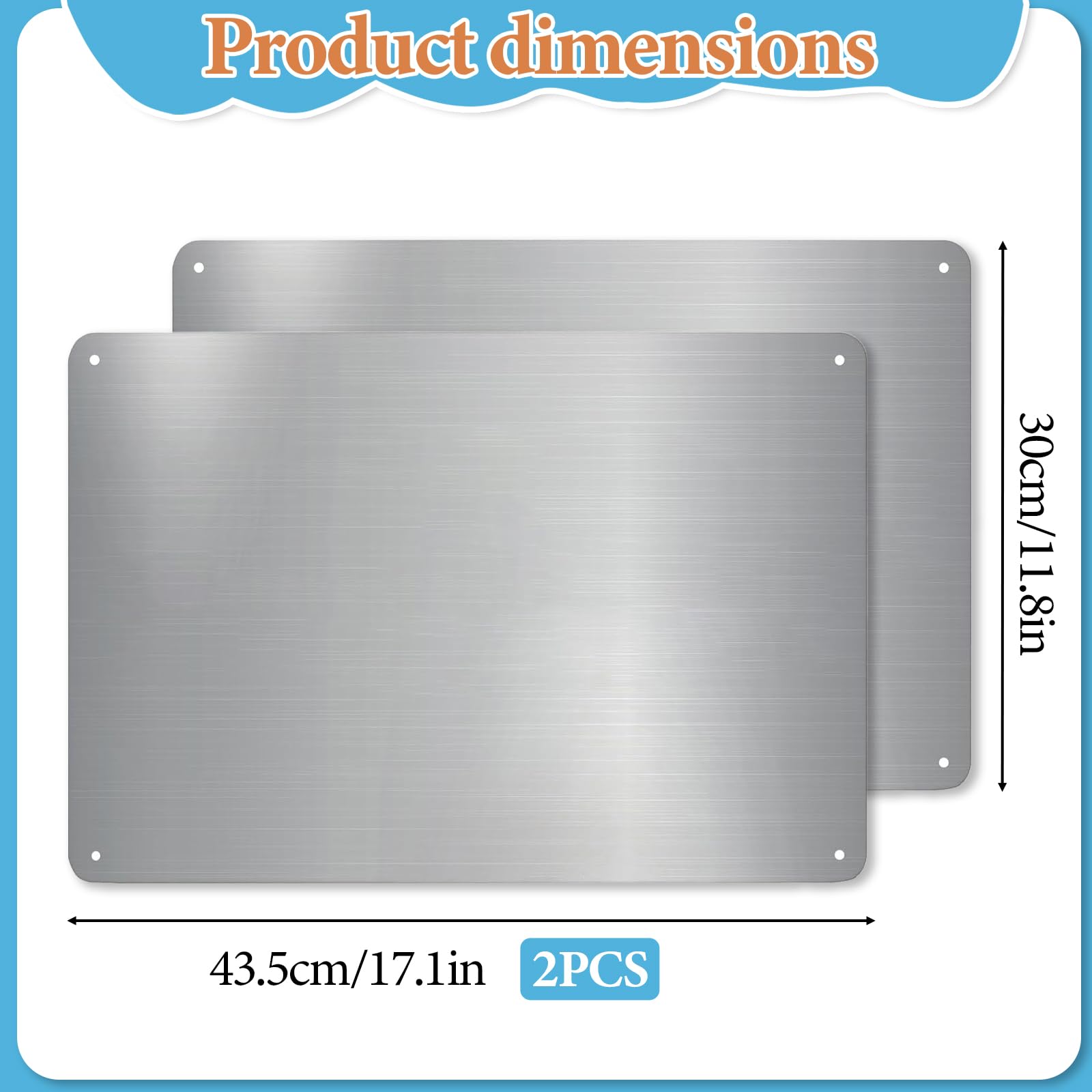 Magnetic Board, 2 Pcs Metal Magnet Board for Fridge Magnets Wall 43.5 x 30cm Magnetic Notice Bulletin Memo Board for Office Bedroom Home Display - Image 3
