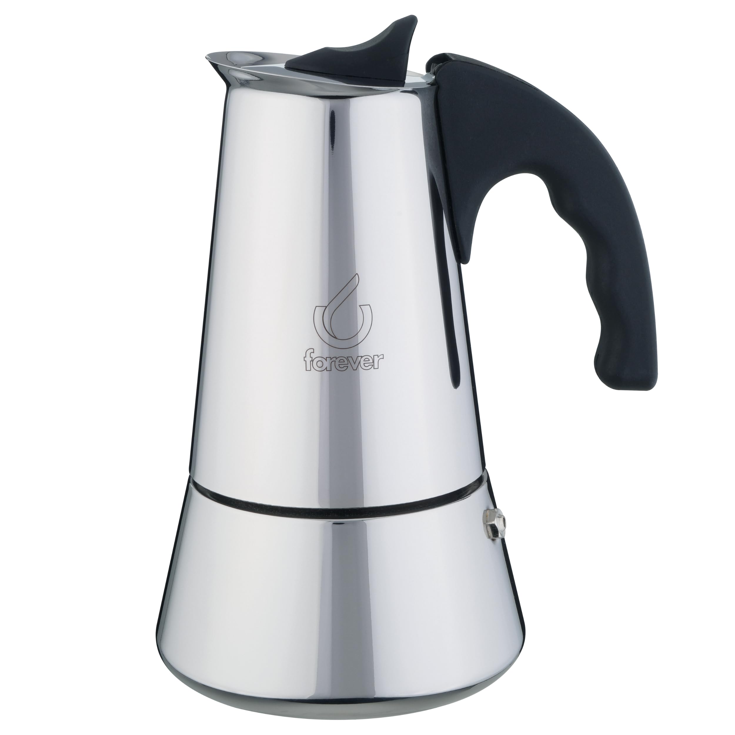 Forever Silber Kg121304 'Miss Conny' Espressokocher, Für Induktionsherd Geeignet, 6 Tassen