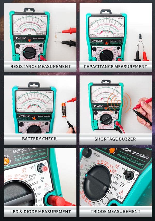 Image of MT-2207-C Analog Multimeter - Protective Function, Quality Meter for Accurate Electrical Measurements