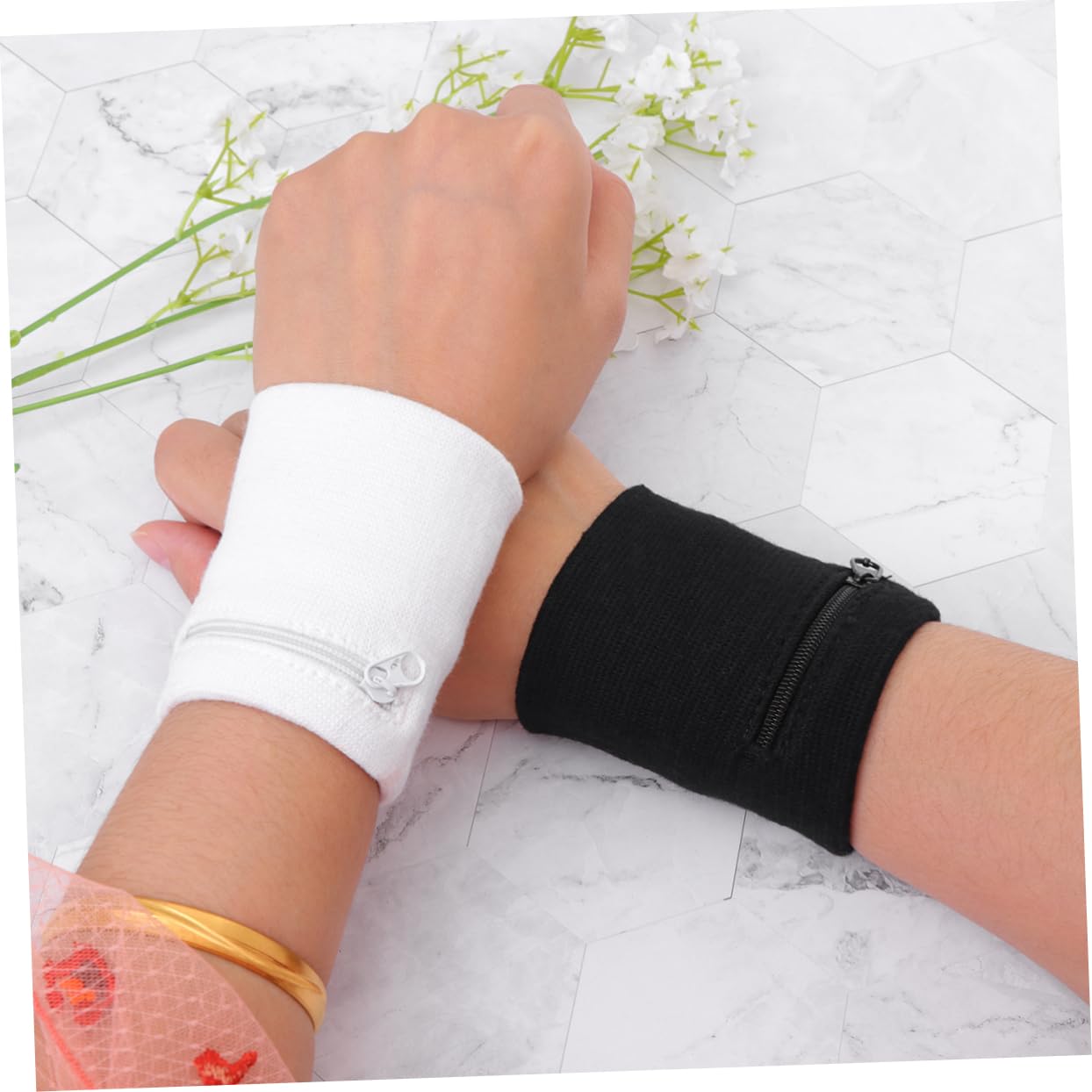 INOOMP 20piezas Muñequera Deportiva y Bolsillo para Claves para Correr Ciclismo y Ejercicio Material Transpirable y Elástico para Hombres y Mujeres
