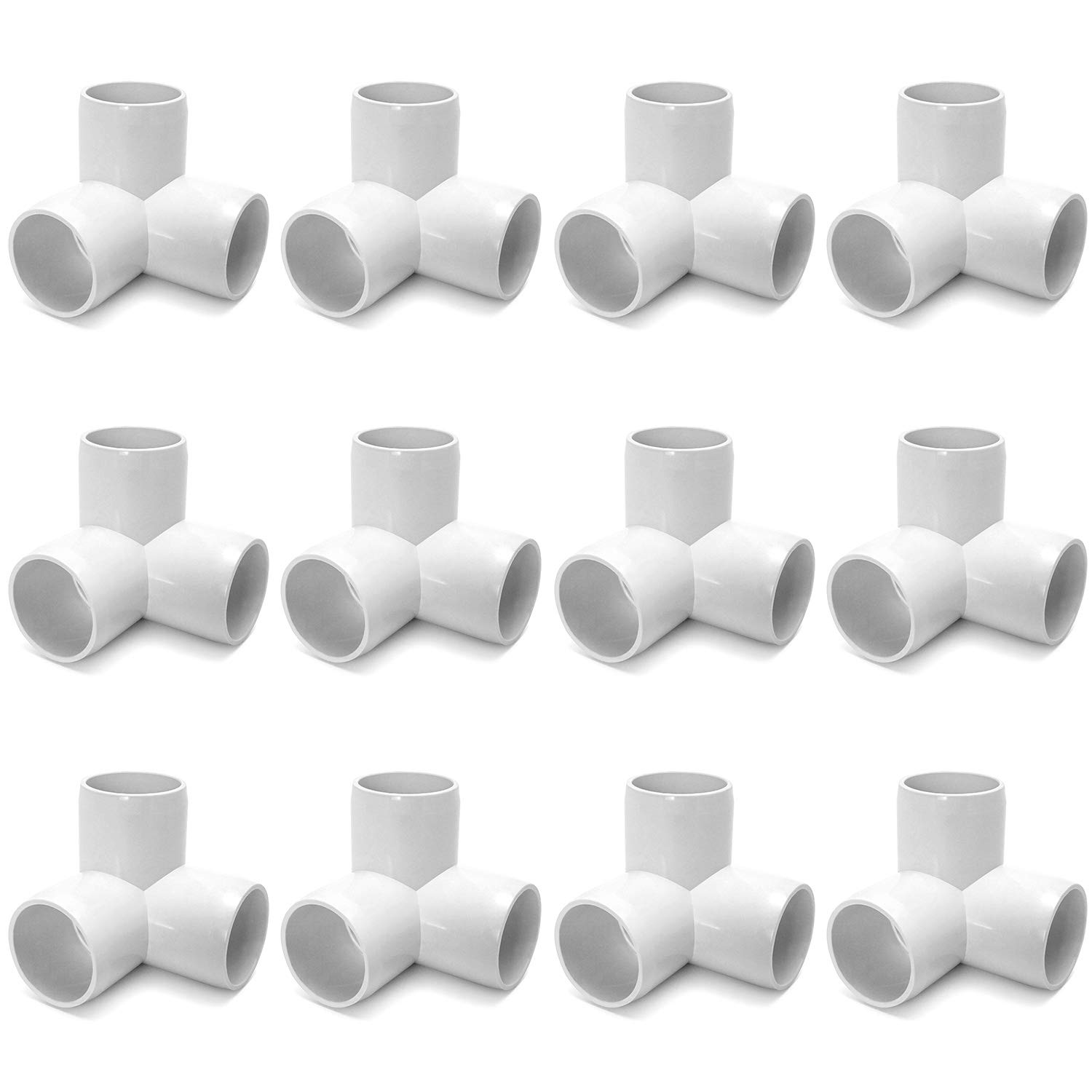 Buy QWORK 3 Way 1/2" Tee PVC Fitting Elbow,12Pack PVC Fitting Connector