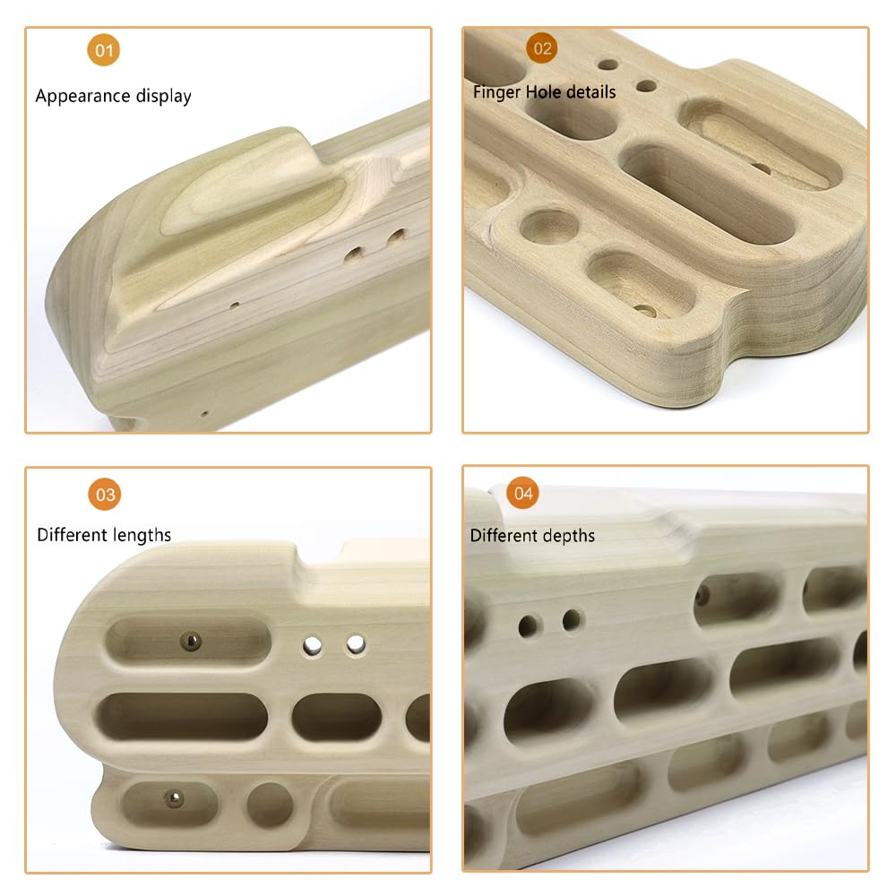 Generic Tabla de entrenamiento de escalada, diapasón de madera, refuerzo de dedos, 55 x 15 x 4,8 cm