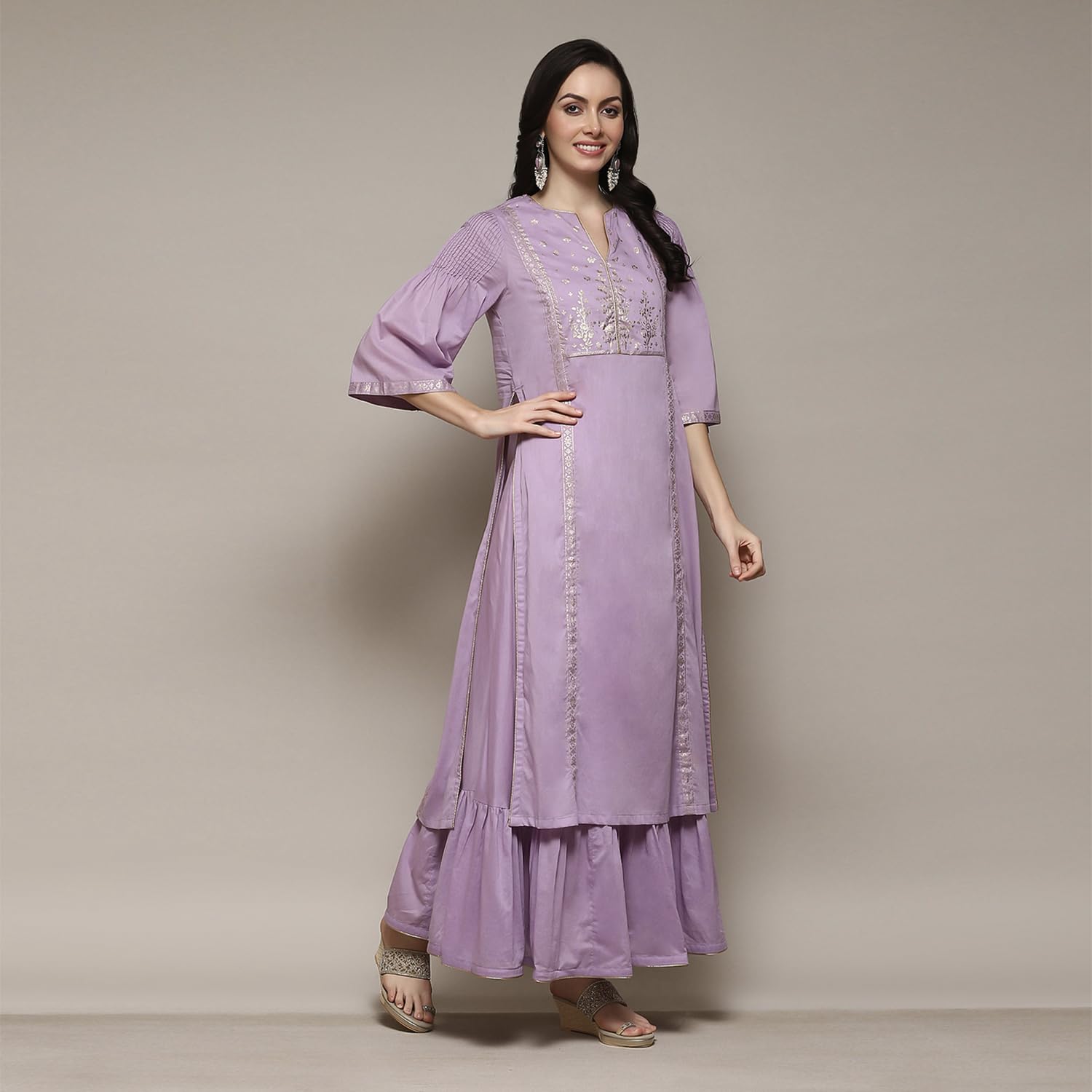 Biba Women's Cotton Tunic Shirt Printed Flared Mix and Match(Mnmassorted14780E_Lilac_34), Regular Fit, Medium 4